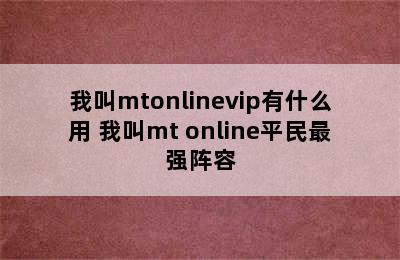 我叫mtonlinevip有什么用 我叫mt online平民最强阵容